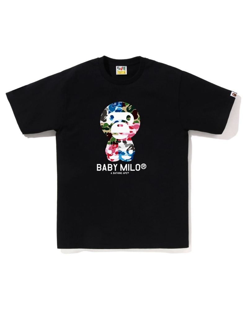 T Shirts Bape ABC Crazy Baby Milo Noir Homme | ING-88597728